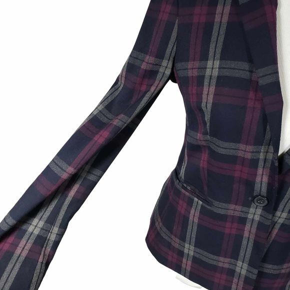 Express Plaid Blazer - Navy and Purple - Picture 2 of 10